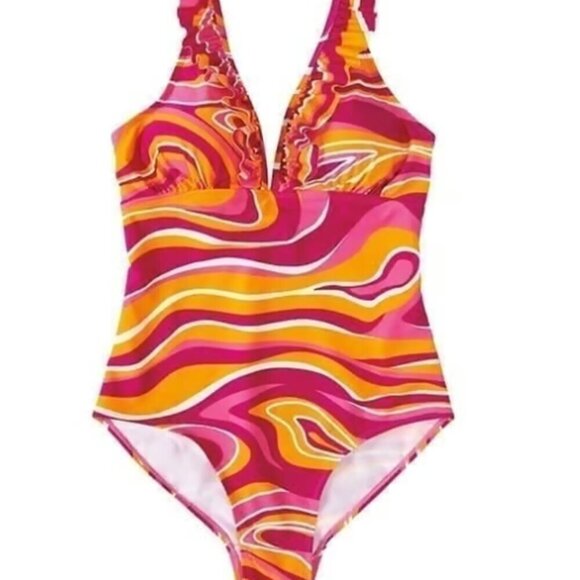 Serra Ladies Premium Swimsuit Swirl Print - Picture 4 of 12